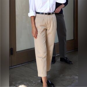 AYR The Metropolitan Pleated Twill Trouser Khaki Pant